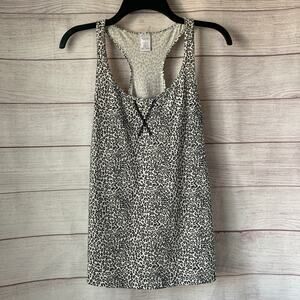 Calvin Klein Sleepwear Leopard Print Racerback Tank Top Pajama Top Size Medium